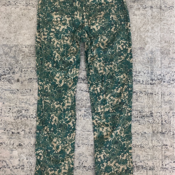 Anthropologie Hei Hei Pants Size 27 Green Floral Camo Sylvan Moto Roll Up - Picture 6 of 7